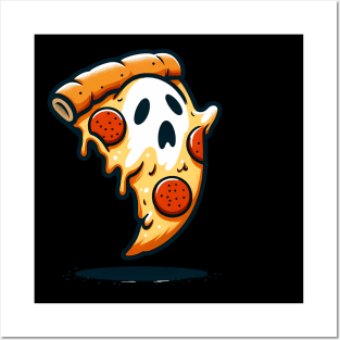 Funny Pizza Ghost Halloween Posters and Art